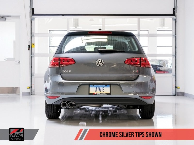 AWE Tuning VW MK7 Golf 1.8T Track Edition Exhaust w/Chrome Silver Tips (90mm)-thumbmail-3
