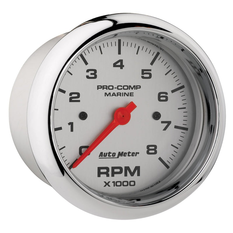 Autometer Marine Chrome Ultra-Lite 3-3/8in 8k RPM Tachometer Gauge-thumbmail-2