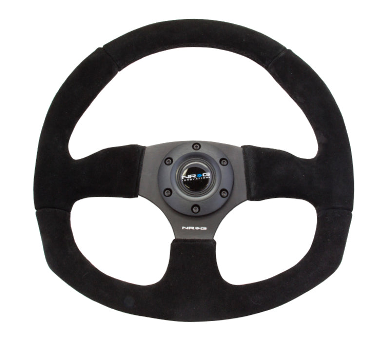 NRG Reinforced Steering Wheel (320mm Horizontal / 330mm Vertical) Black Suede w/Black Stitching-thumbmail-2