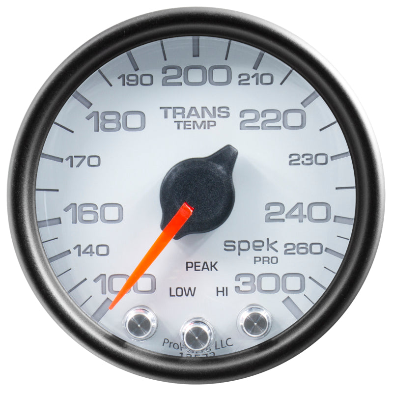 Autometer Spek-Pro Gauge Trans Temp 2 1/16in 300f Stepper Motor W/Peak & Warn Wht/Blk-thumbmail-2