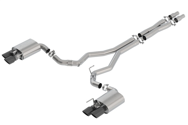 Borla 2018 Ford Mustang GT 5.0L AT/MT 3in ATAK Catback Exhaust Black Chrome Tips w/ Valves-thumbmail-2