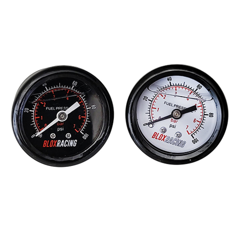 BLOX Racing Liquid-Filled Fuel Pressure Gauge 0-100psi (Black Face)-thumbmail-2