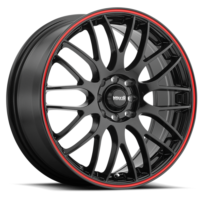 Maxxim Maze 16x7 8x100/114.3 ET40 Black/Red Stripe-thumbmail-1