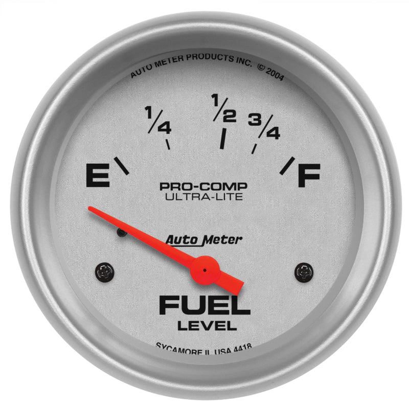 AutoMeter Gauge Fuel Level 2-5/8in. 16 Ohm(e) to 158 Ohm(f) Elec Ultra-Lite-thumbmail-1