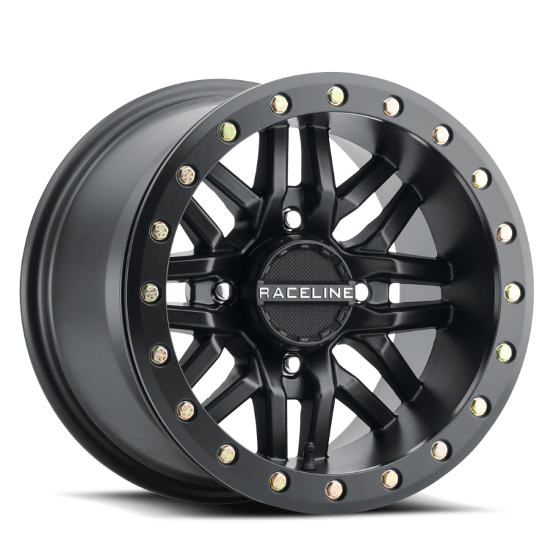Raceline A91B Ryno 15x7in / 4x156 BP / 10mm Offset / 132.5mm Bore - Satin Black Beadlock Wheel-thumbmail-1