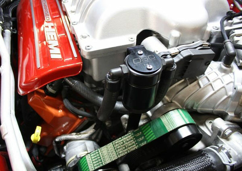J&L 15-22 Dodge Hellcat/Demon 6.2L Hemi Passenger Side Oil Separator 3.0 - Black Anodized-thumbmail-1