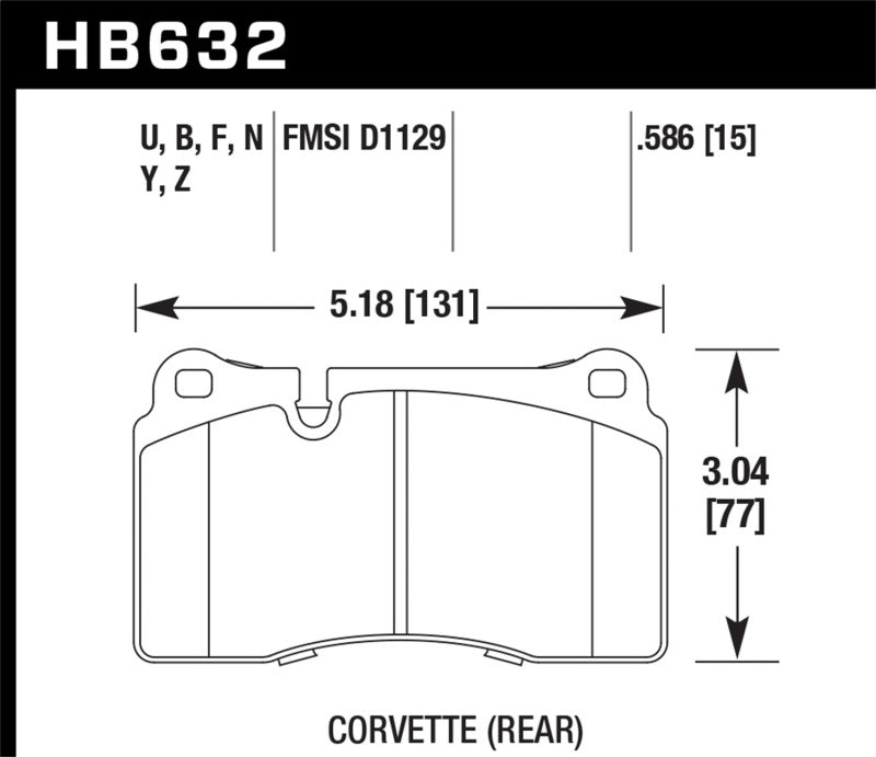 Hawk 06-10 VW Touareg Front / 09-11 Corvette Z06/ZR-1 (w/Carbon Ceramic Brake Package and Iron rotor-thumbmail-2