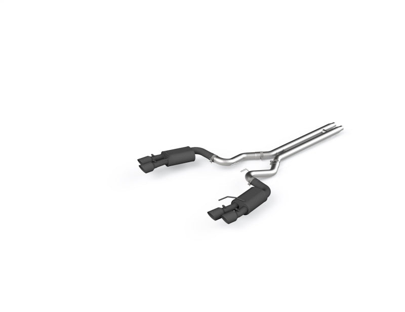 MBRP 18-19 Ford Mustang GT 5.0 3in Dual Split Rear Cat Back w/ Quad 4in Dual Wall Tips- Black Coated-thumbmail-2