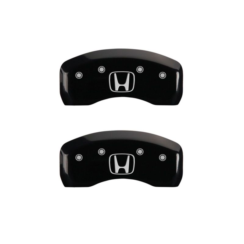 MGP 4 Caliper Covers Engraved Front Honda Engraved Rear H Logo Black finish silver ch-thumbmail-4