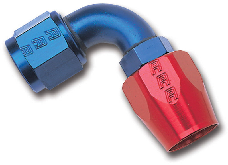 Russell Performance -8 AN Red/Blue 90 Degree Full Flow Hose End