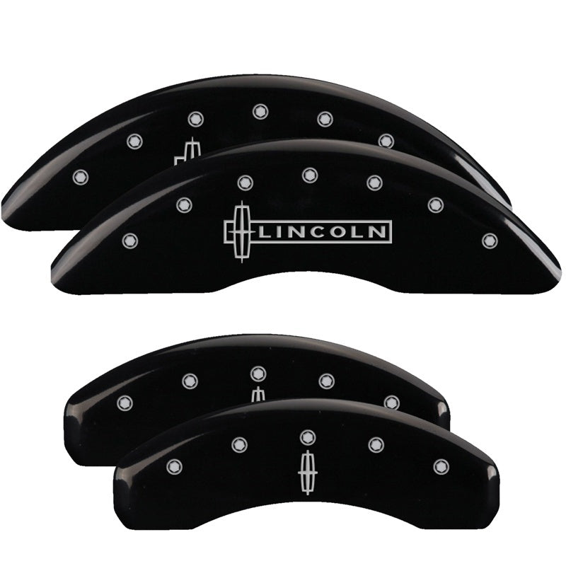 MGP 4 Caliper Covers Engraved Front Cursive/Cadillac Engraved Rear CTS Black finish silver ch-thumbmail-3