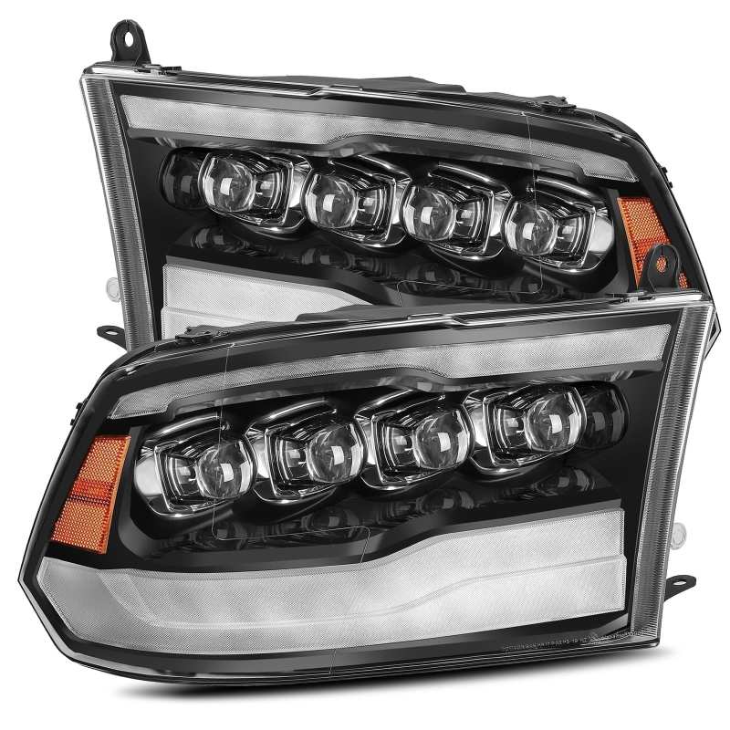 AlphaRex 09-18 Dodge Ram 1500HD NOVA LED Projector Headlights Plank Style Design Gloss Black w/DRL-thumbmail-2