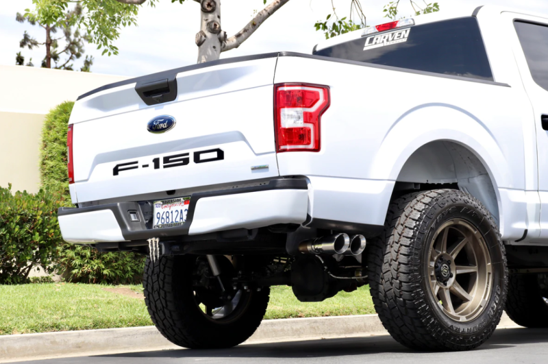 Carven 15-20 Ford F-150 Ecoboost Competitor Series Cat-Back w/TR-Series Muf. & 4in Dual Tip-Polished-thumbmail-1