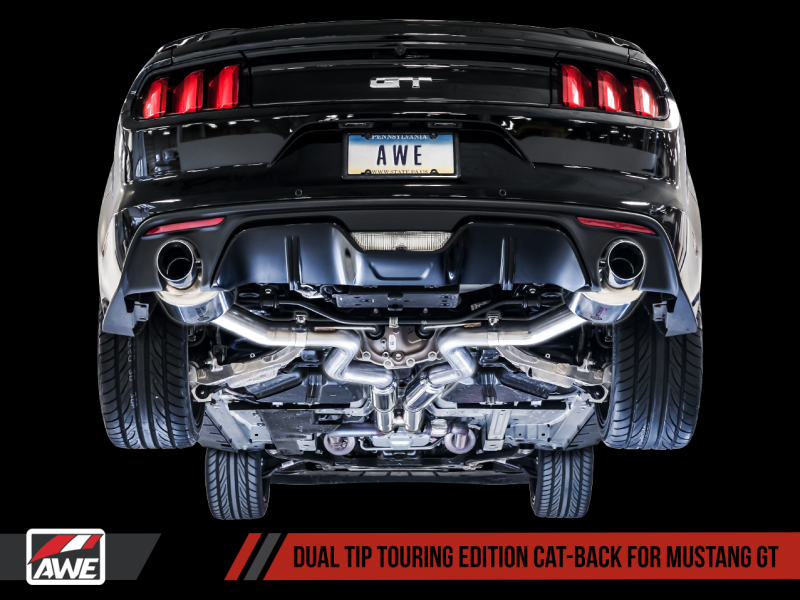 AWE Tuning S550 Mustang GT Cat-back Exhaust - Touring Edition (Chrome Silver Tips)-thumbmail-11