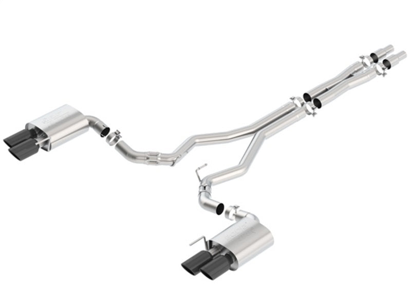 Borla 2018 Ford Mustang GT (A/T / M/T) 3in ATAK Catback Exhaust w/o Valves w/ Black Chrome Tips-thumbmail-1