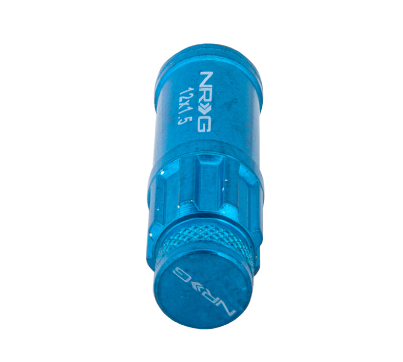 NRG 700 Series M12 X 1.5 Steel Lug Nut w/Dust Cap Cover Set 21 Pc w/Locks & Lock Socket - Blue-thumbmail-2
