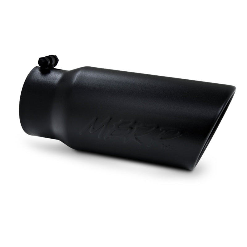 MBRP Universal Tip 5 O.D. Angled Rolled End 4 inlet 12 length - Black Finish-thumbmail-2