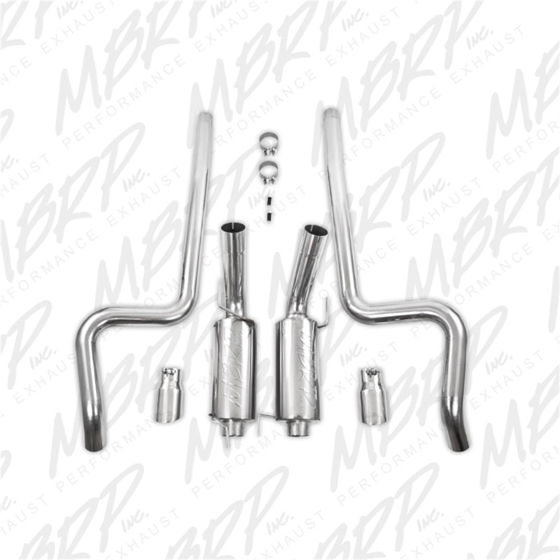 MBRP 05-09 Ford Shelby GT500 / GT Dual Split Rear Street Version 4in Tips T409 Exhaust System-thumbmail-6