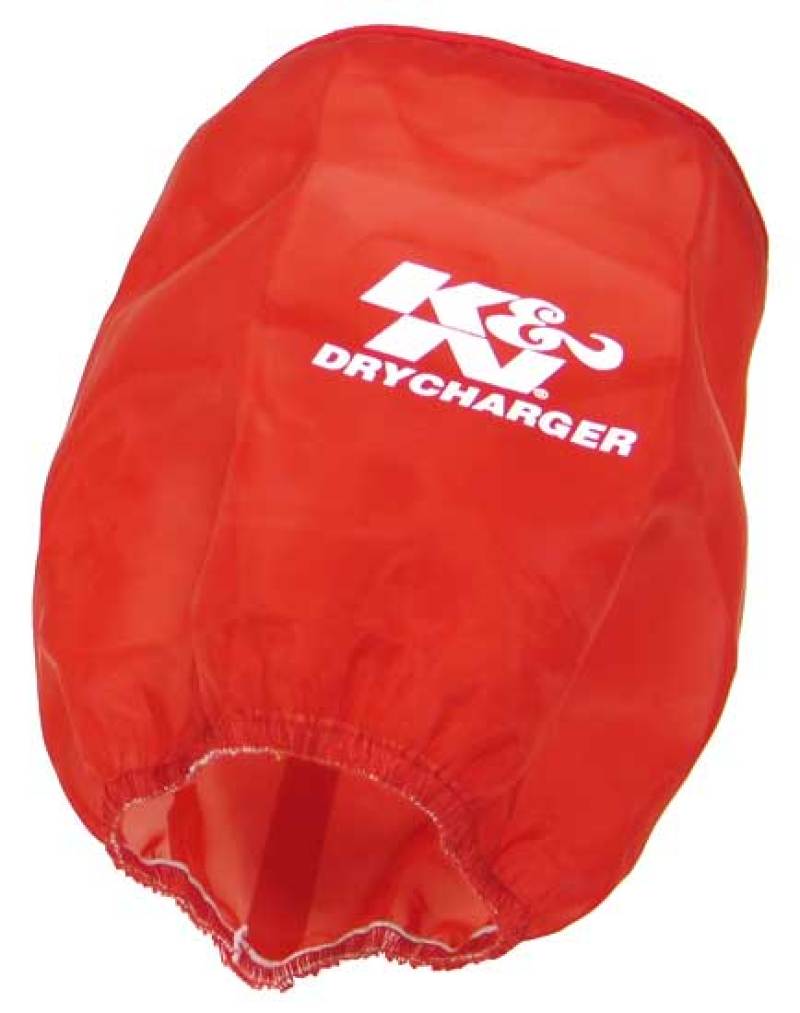 K&N Drycharger Air Filter Wrap Red 6in Base ID x 5in Top ID x 6.5in Height-thumbmail-1