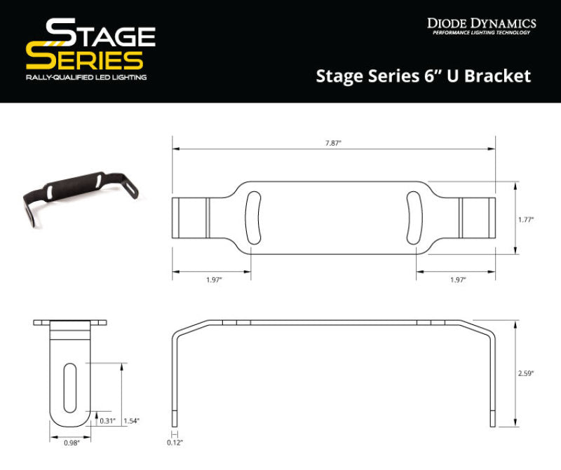 Diode Dynamics Stage Series 6 In U Bracket (Single)-thumbmail-3