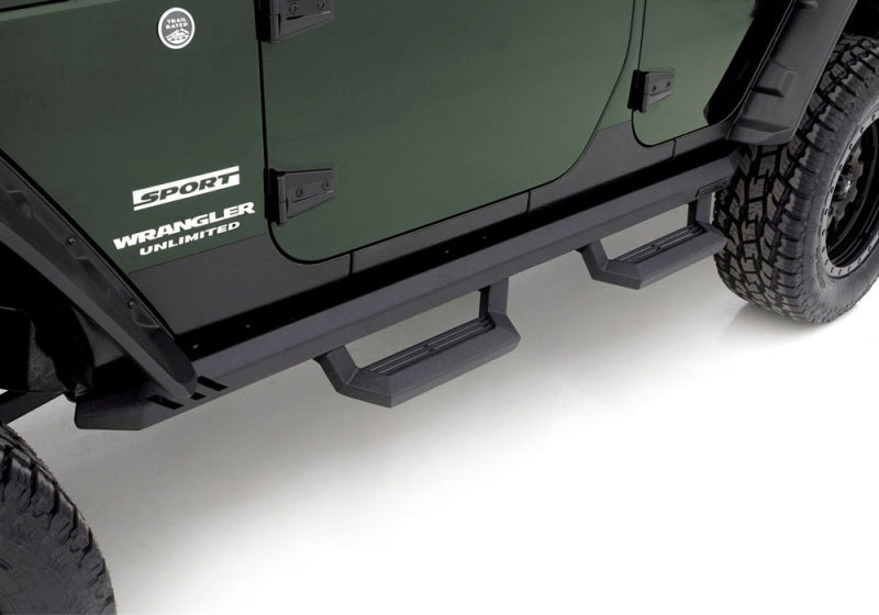 Rampage 1999-2019 Jeep Rock Rail Short Step Universal 4 Piece Set - Black-thumbmail-3