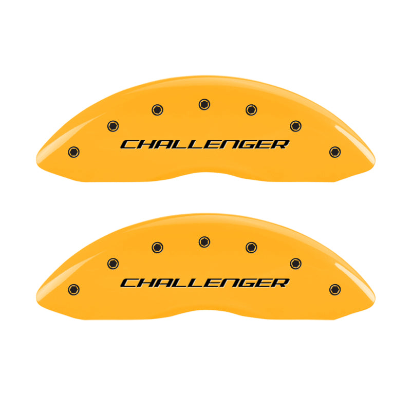 MGP 4 Caliper Covers Engraved F & R Block/Challenger Yellow Finish Black Char 2007 Dodge Charger-thumbmail-3