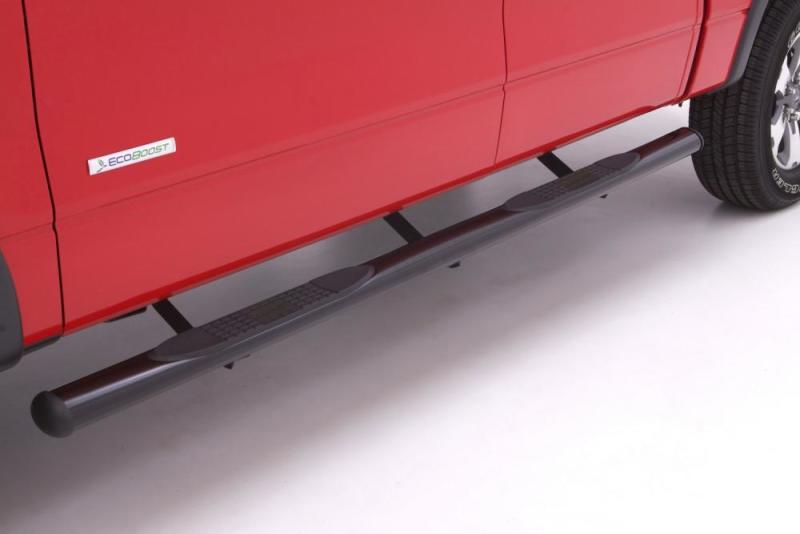 Lund 15-17 Chevy Colorado Crew Cab 4in. Oval Straight Steel Nerf Bars - Black-thumbmail-6