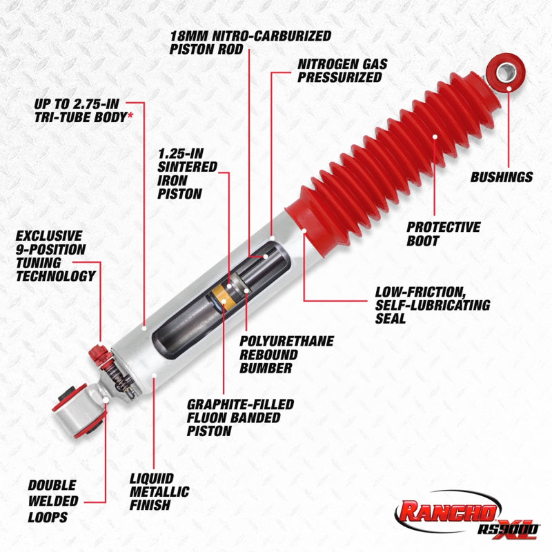Rancho 89-08 Nissan Truck (Also See Datsun Truck) Front Rancho RS9000XL Shock Absorber