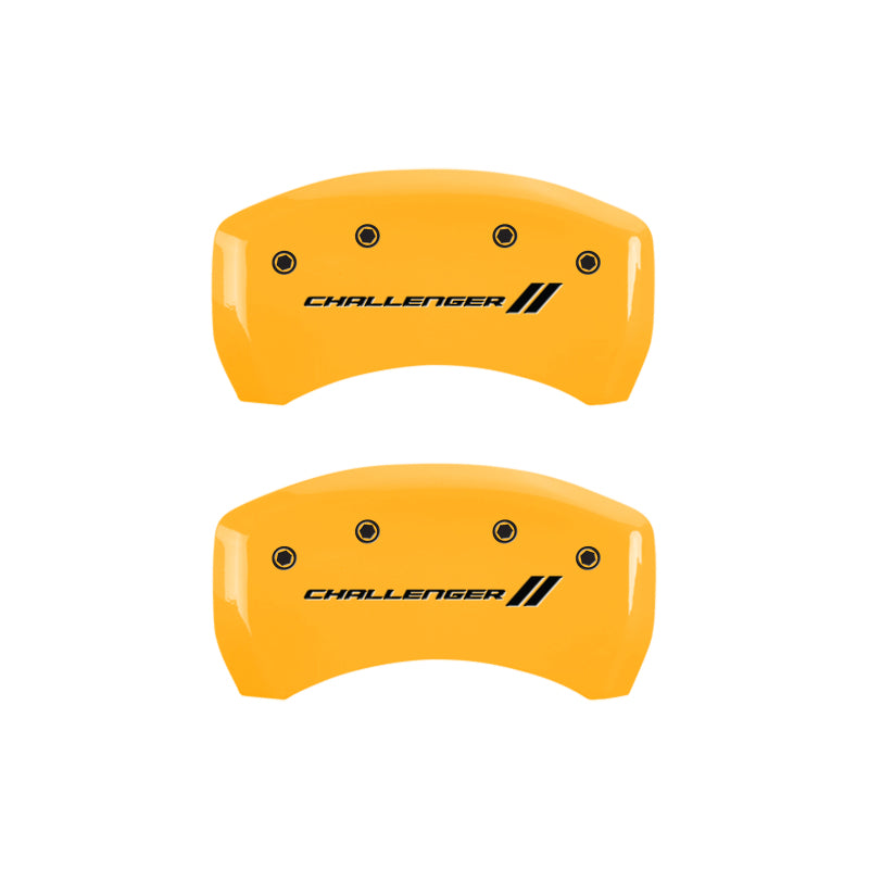MGP 4 Caliper Covers Engraved Front & Rear With stripes/Challenger Yellow finish black ch-thumbmail-4
