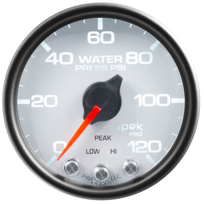 Autometer Spek-Pro Gauge Water Press 2 1/16in 120psi Stepper Motor W/Peak & Warn Wht/Blk-thumbmail-2
