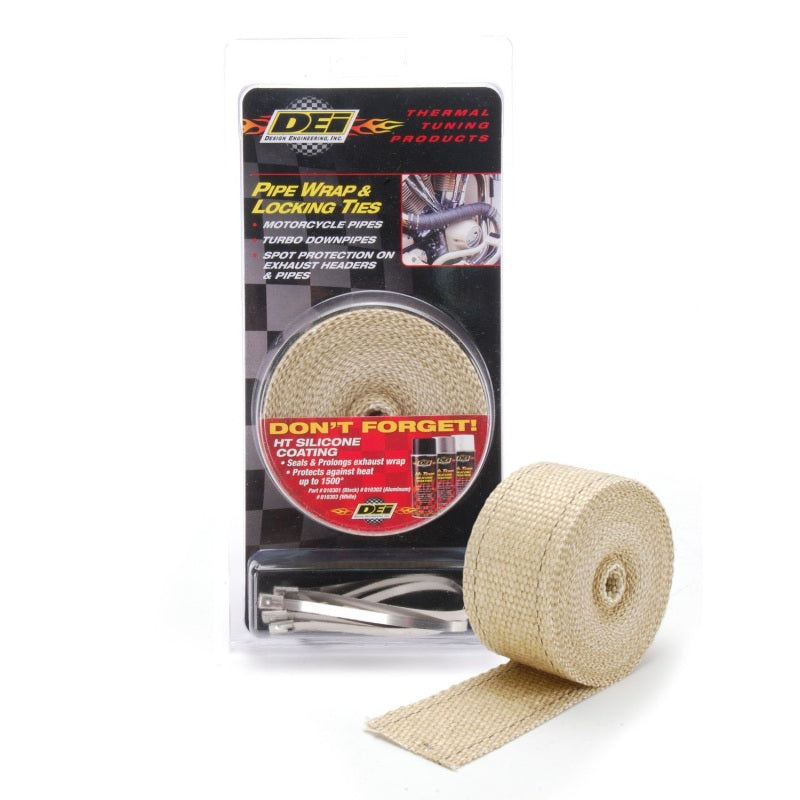 DEI Exhaust Wrap Kit - Pipe Wrap and Locking Tie - Tan-thumbmail-3