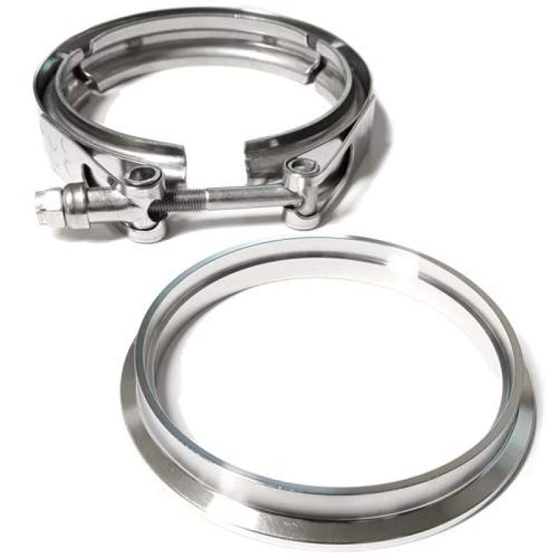 ATP 4in SS Downpipe Flange & Clamp for Borg Warner T4 housing on S400 Series S/SX/SX-E/S400/S400SXE-thumbmail-1
