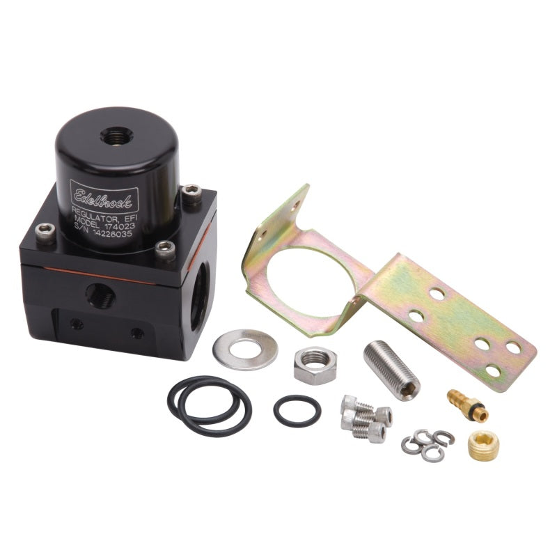 Edelbrock Fuel Pressure Regulator EFI 180 GPH 35-90 PSI -10In/Out -6 Return Black-thumbmail-3