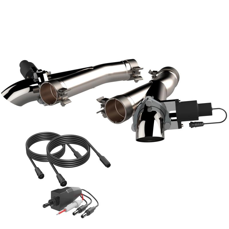 QTP 2018+ Jeep Grand Cherokee Trackhawk 2.75in 304SS Aggressor Cutout Dual Mid Pipes-thumbmail-2