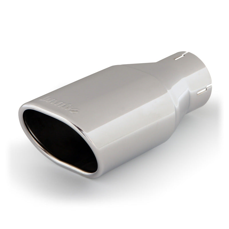 Banks Power Tailpipe Tip Kit - SS Obround Angle Cut - Chrome - 2.5in Tube 3.13in X 3.75in X 11in-thumbmail-2