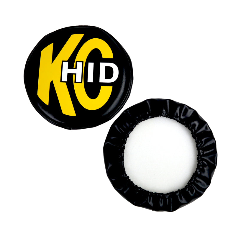 KC HiLiTES 8in. Round Soft Cover HID (Pair) - Black w/Yellow Brushed KC Logo-thumbmail-7