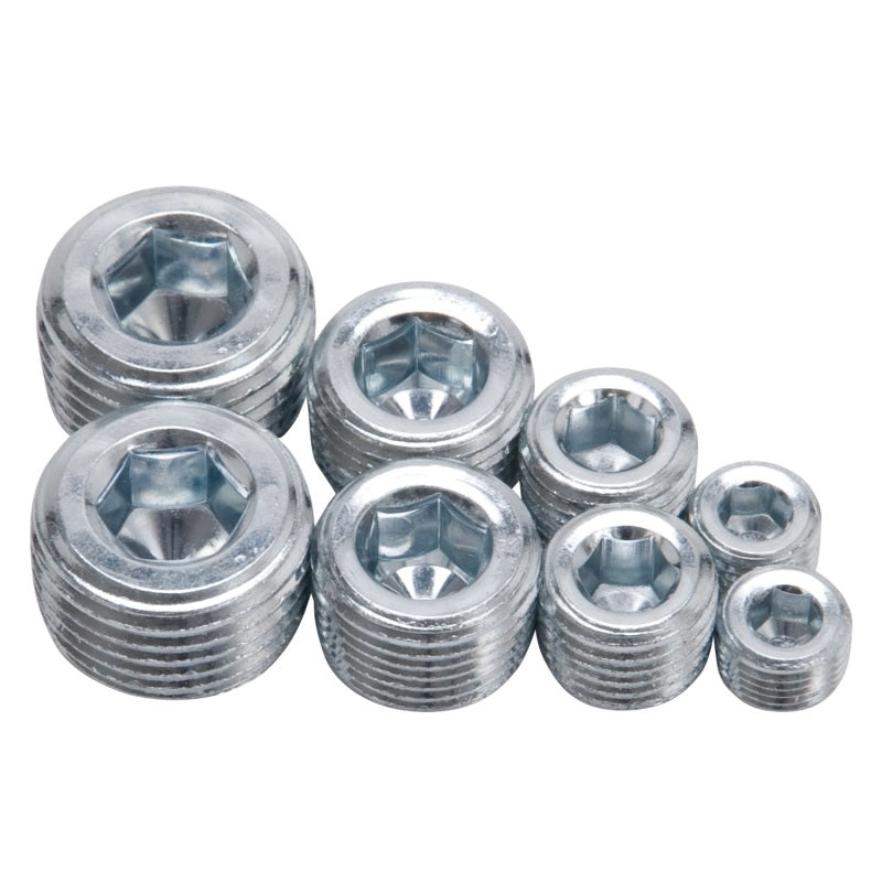 Edelbrock Fittings Pipe Plug Kit Internal Allen Head 1/8In 1/4In 3/8In 1/2In NPT Set of 8-thumbmail-2