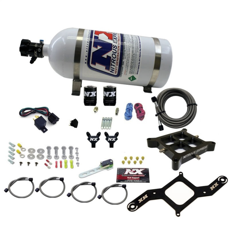 Nitrous Express 4150 Billet Crossbar Stage 6 Nitrous Kit (50-300HP) w/10lb Bottle-thumbmail-2