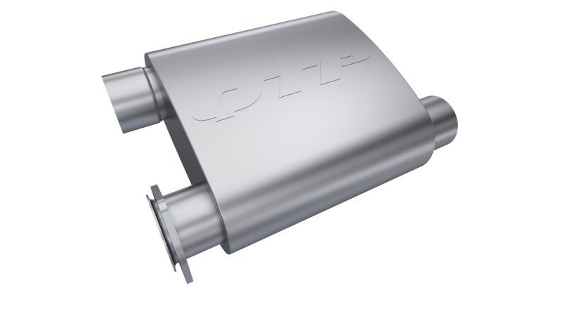 QTP 2.5in Weld-On 304SS Screamer Muffler Short Case w/Bolt-On QTEC Electric Cutout-thumbmail-3