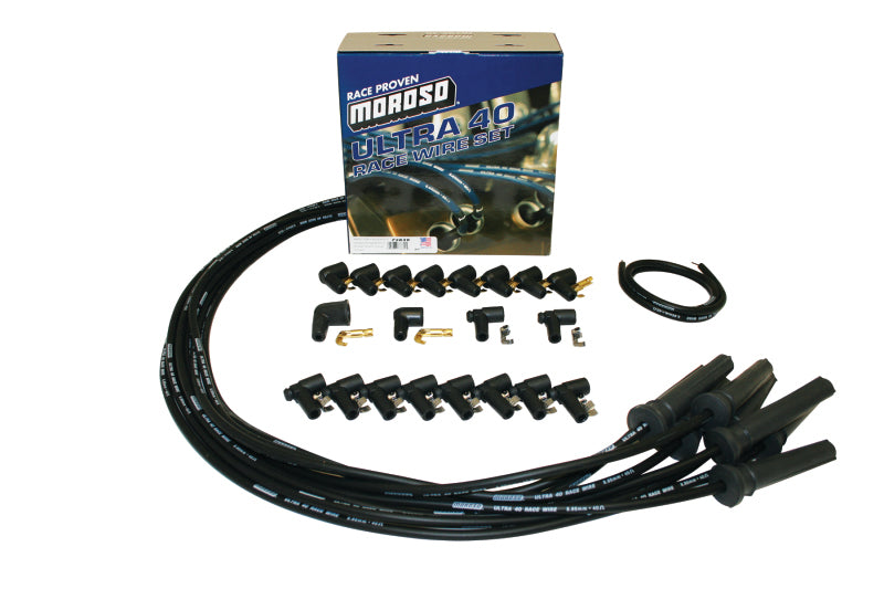 Moroso GM Pro Stock/Brodix PB201/CFE Ignition Wire Set - Ultra 40 - Unsleeved - Black-thumbmail-1