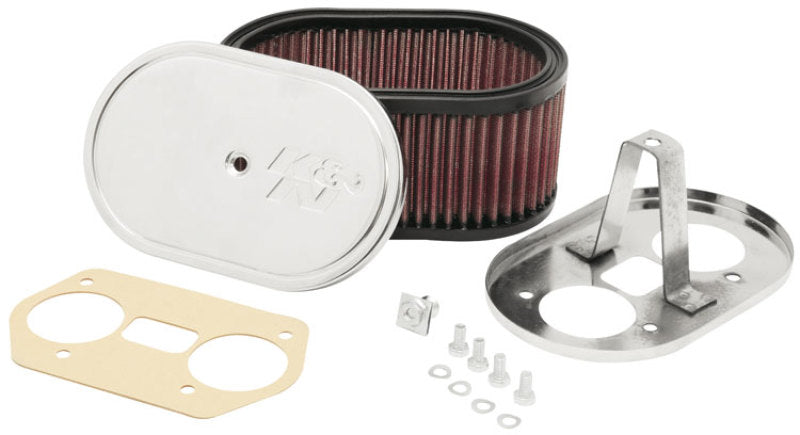 K&N Custom Oval Red Race Filter 7in L x 4-1/2in W 3-1/4in H-thumbmail-2