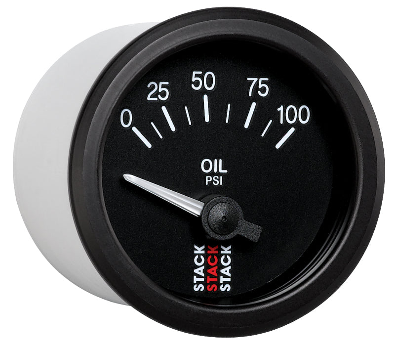 Autometer Stack Instruments 52mm 0-100 PSI 1/8in NPTF Electronic Oil Pressure Gauge - Black-thumbmail-3