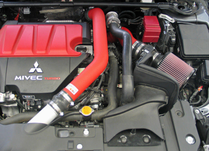 K&N 08-09 Mitsubishi Evo X Wrinkle Red Typhoon Short Ram Intake-thumbmail-3