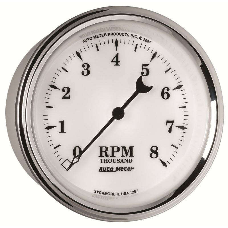 AutoMeter Gauge Tachometer 3-3/8in. 8K RPM In-Dash Old Tyme White II-thumbmail-6