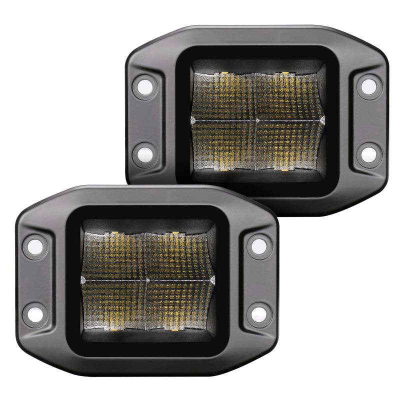 Go Rhino Xplor Blackout Series Cube LED Flood Light Kit (Flush Mount) 3x3 - Blk (Pair)-thumbmail-2