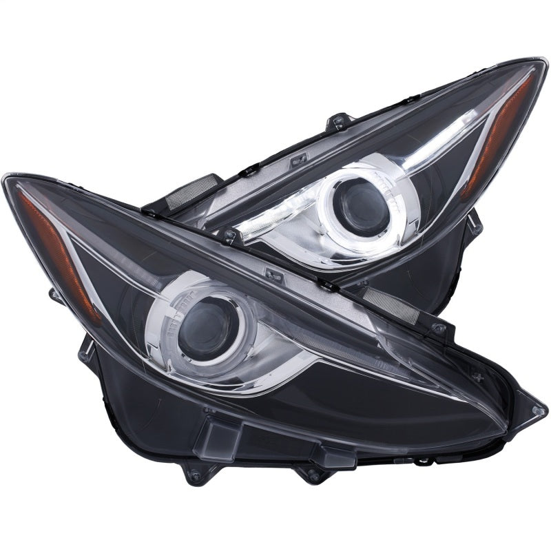 ANZO Projector Headlights With Halo Black w/Amber 14-17 Mazda 3-thumbmail-2