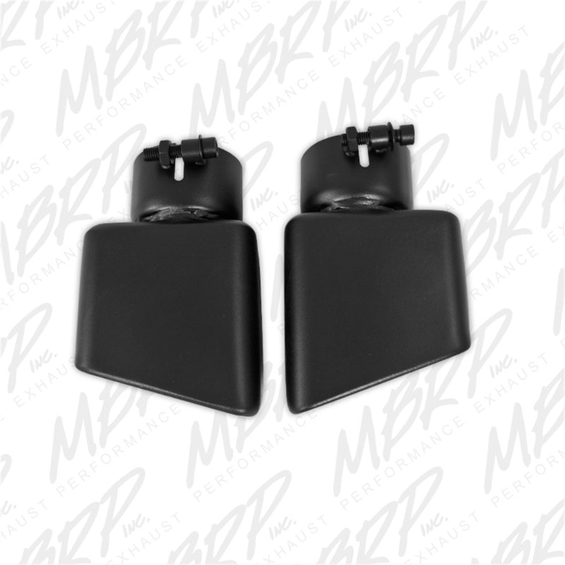 MBRP Universal Tip 4.75inx 3in Rectangle Angled Cut 3in O.D. inlet Pass. Side 7.375in length Black-thumbmail-5
