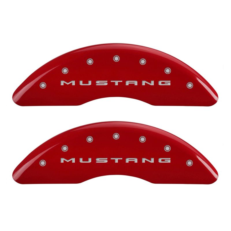 MGP 4 Caliper Covers Engraved Front 2015/Mustang Engraved Rear 2015/37 Red finish silver ch-thumbmail-2
