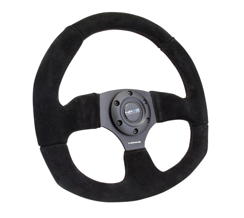 NRG Reinforced Steering Wheel (320mm Horizontal / 330mm Vertical) Black Suede w/Black Stitching-thumbmail-3