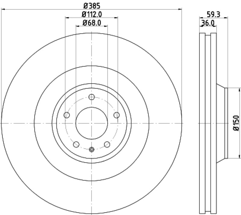 Hella Pagid Front High Carbon Brake Rotor - 05-09 Audi A8-thumbmail-1